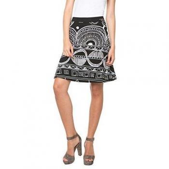 OLGA Negra L Falda Desigual