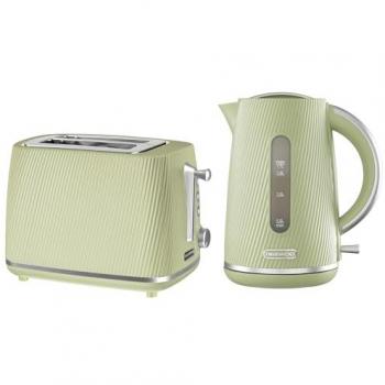 Daewoo “Cascade” Fast‑Boil 1.7L Kettle with 2‑Slice Toaster – Green Edition