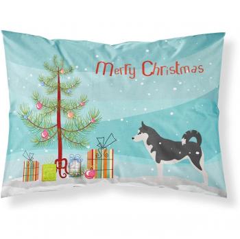 Siberian Husky Merry Christmas Tree Fabric Standard Pillowcase BB2998PILLOWCASE, Multicolor