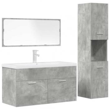 Vidaxl 4 Piece Bathroom Furniture Set Concrete Grey Engineered Wood