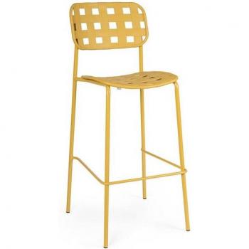 Moderne Gartenbarhocker Clover, 4er-Set, ocker, pflegeleicht