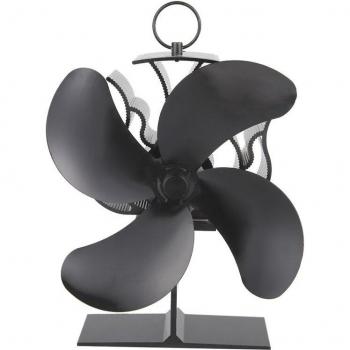 4-Blade Heat Powered Stove Fan, Wood Stove Fan For Wood / Log Burner/Fireplace Auto-Sensing Fireplace Fan Eco Friendly