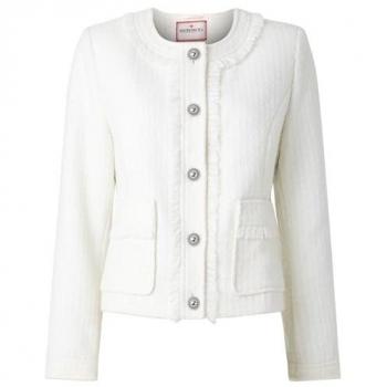 Joe Browns Women's Frayed‑Edge Cream Tweed Topcoat – 16