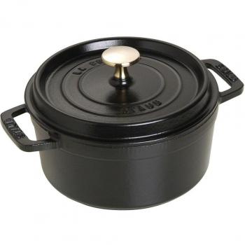 Staub Round Cocotte 14 cm, Black Gusseisen Oval Casserole Dish in Zimtfarbe