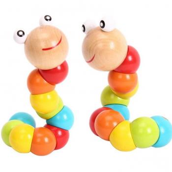 Wooden Caterpillar Simulation Toy for Children