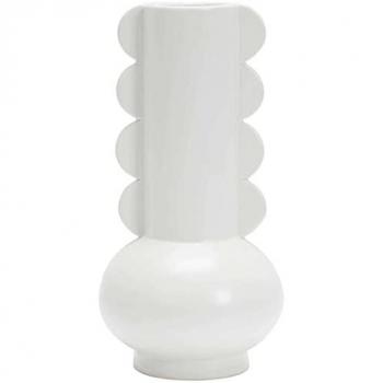 Vase en grès Lola de 8 x 15 cm blanc