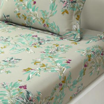 Housse de matelas Alcazar 180x200 cm en satin de coton bleu Yves Delorme