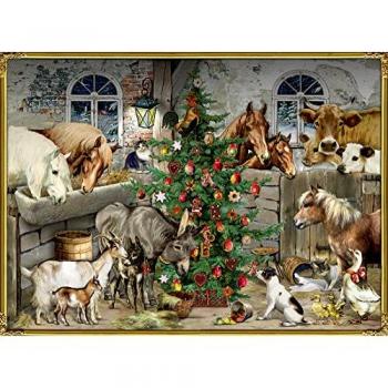 Adventskalender Nostalgie der Tiere im Stall