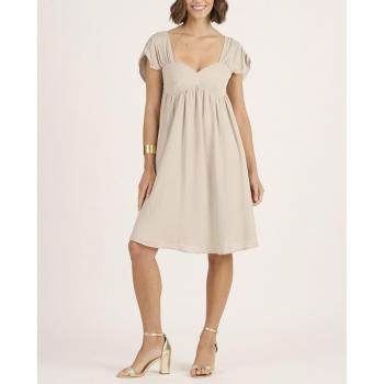 Vestido Corte Imperio con Mangas Rebotadas