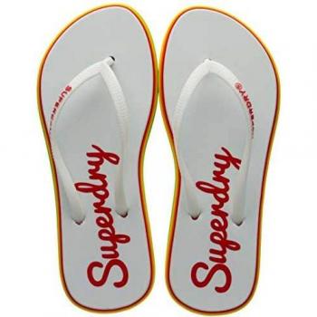 Superdry Rainbow Sleek, Chanclas para Mujer, Color Blanco (Optic 01c)