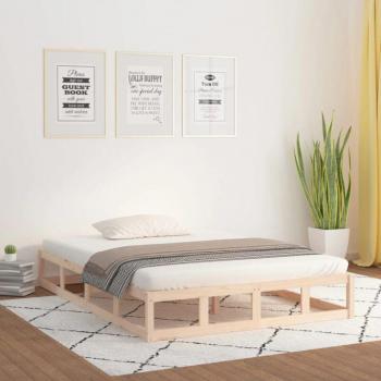 Cadre de lit 160x200 cm en hêtre massif – Sophistiqué