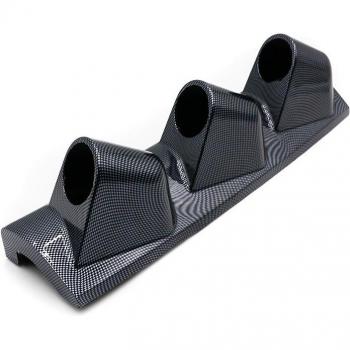 Support de compteur en fibre de carbone, triple, 2 pouces (52mm), 3 trous, conduite à droite