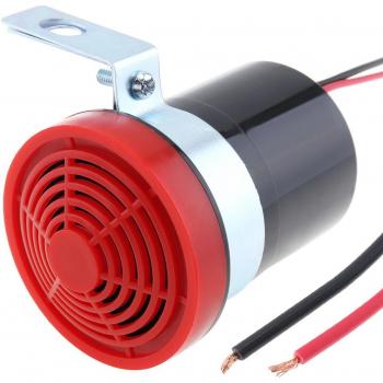 Bocina de Alarma de Respaldo, Plástico ABS, 15W, 105dB, Negra y Roja, para Vehículos, 1 Unidad