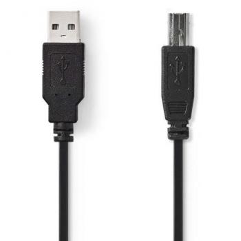 USB 2.0 A naar B kabel 3 meter zwart