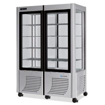 Vitrine Réfrigérée 4 Faces Vitrées 800 Litres 1/2 Fixe et 1/2 Tournante Furnotel