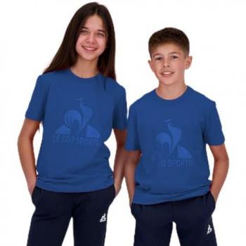Kinder T-Shirt Blau Le Coq Sportif – Modell Bat N°3, Größe 8