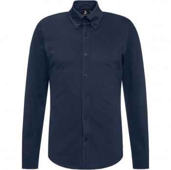 Camicia Piqué JOBELINE Uomo 3XL Maniche Lunghe Blu Navy