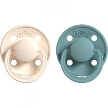 Ciuccio Rebael in gomma naturale 6+ mesi, 2 pezzi, Mono Champagne/Powder