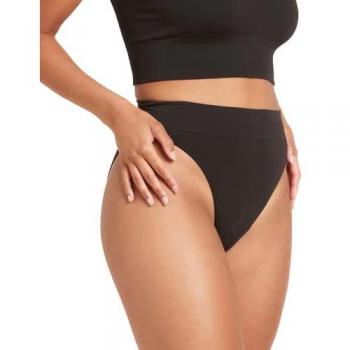 Lyolyte Ribbed High Leg Brief – Black