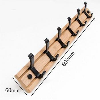 Wall-mounted wooden shelf coat hanger