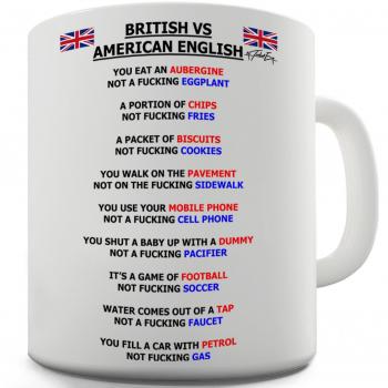 Double Take: British vs American English Comedy Mug