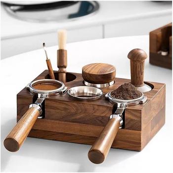 Matriz de Tamper Espresso 51/53 mm en Nogal – Portafiltro y Rack
