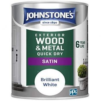 Satin Brilliant White Exterior Paint – Johnstone 0.75 L (309162)