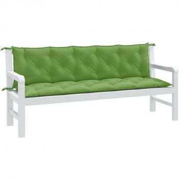 Cuscini per Panca da Giardino 2pz Verde Mélange 180x50x7 cm Tessuto Esterno