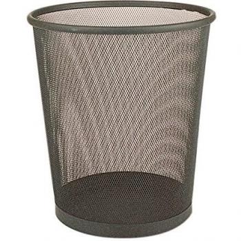Corbeille à déchets perforée noire 27x30 cm pour espace de travail