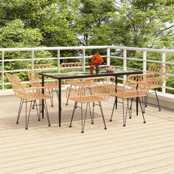 Juego de Muebles de Jardín 7 Piezas de Ratán Sintético
