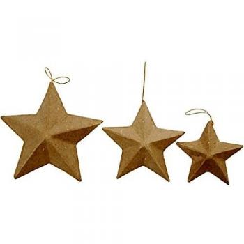 Round Papier-Mâché Star Trio