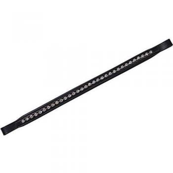 Schwarzes Collegiate Large Stirnband aus Diamantenleder