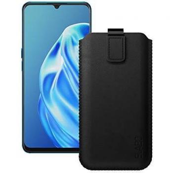 Magnetische Schutztasche Slabo für Oppo A91 – schwarzes Kunstleder