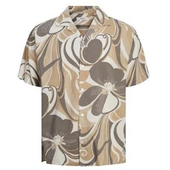 Jack & Jones Camicia Palma Resort Maniche Corte Travertine Fit Relaxed