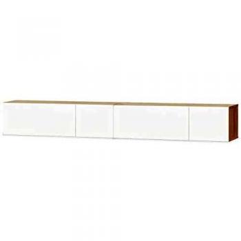 Sonata TV Cabinet, 2 doors, MDF, 120x40x34 cm, high gloss, white oak
