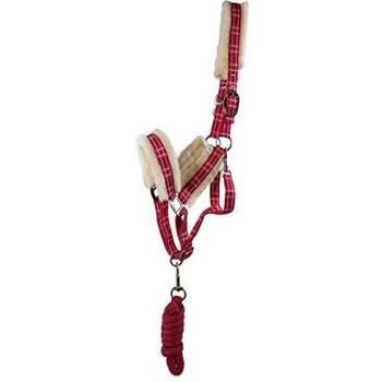 Adjustable Hot Pink Faux Fur Equine Halter & Lead Reins