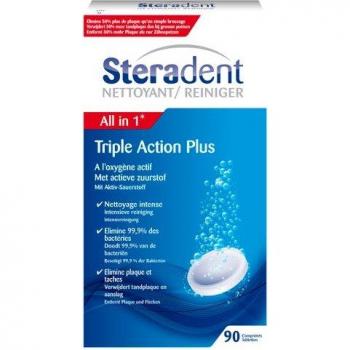 Steradent Nettoyage Triple Action Plus 90 Sachets Dentaire