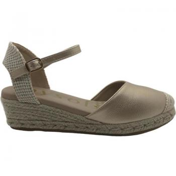 Zapato Cuña de Mujer en Textil Dorado 25M102