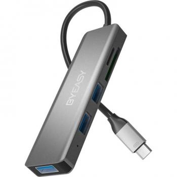 BYEASY UC-126 USB 3.1 Card Reader with 3 USB Ports