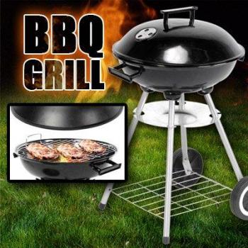Piatto di fiamme a carbone con cappuccio e ruote BBQ Classic
