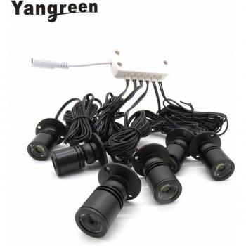 4pcs Warm White LED Cabinet Spotlights with DC Splitter, 1.5W