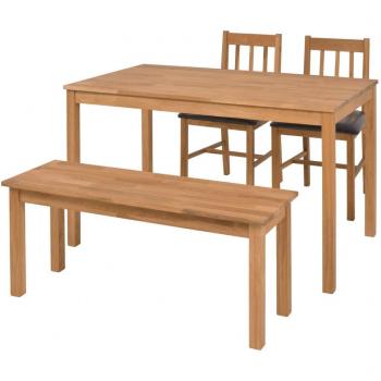 Tavolo e 4 Sedie Sgabelli VidaXL – legno di rovere