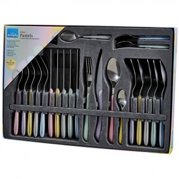 Amefa Eclat Pastels Collection 24-Piece Cutlery Set