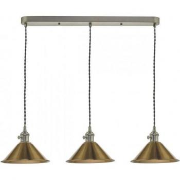 Antique Chrome 3-Light Suspension Bar