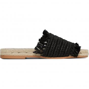Fransen-Espadrilles von Manebi Raffia Jute Sandalen V 3.1 Y0 Schwarz