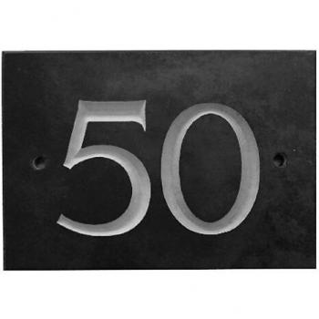 Charcoal Grey Number 50 Slate Home Identifier