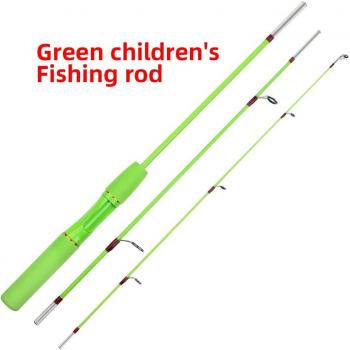 Canne à pêche mignonne 1,5M pour enfants avec moulinet spinning, vert
