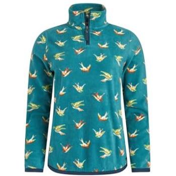 Reena 1/4 Zip Printed Fleece Pullover – Turquoise (Womens 8)