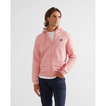 Sudadera coral con capucha y cremallera para hombre
