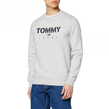 Pull Crew Tommy Jeans TJM Novel Logo, Gris